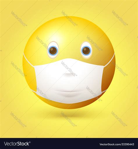 Emoji Emoticon With Medical Mask Over Mouth Vector Image