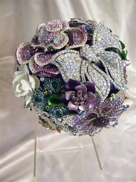 Purple Crystal Bouquet Wedding Brooch Bouquets Bridal Brooch Bouquet