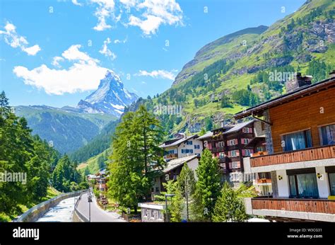 Amazing Zermatt Switzerland Beautiful Alpine Landscape In Background