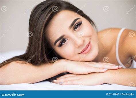 Woman Lying On Her Bed Stock Image Image Of Bedroom