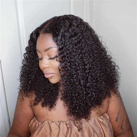 Shoulder Length 13x4 Kinky Curly Lace Front Wigsrecool Hair