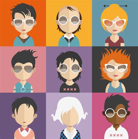 Set Of People Avatars With Backgrounds 548736 Vector Art At Vecteezy