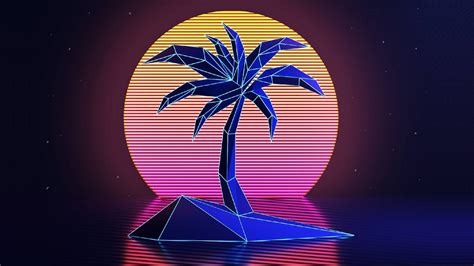 Vhs Palm Trees 1980s New Retro Wave Retro Style