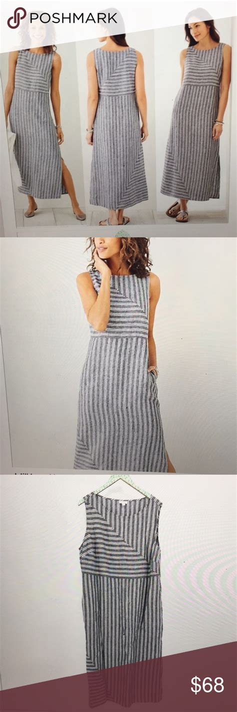 J Jill 2x Dress I Love Linen Striped Maxi 150 Nwt Dresses Jill Dress Striped Maxi