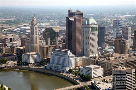 Downtown Skyline Aerial Of Columbus Photograph By Bill Cobb Pixels