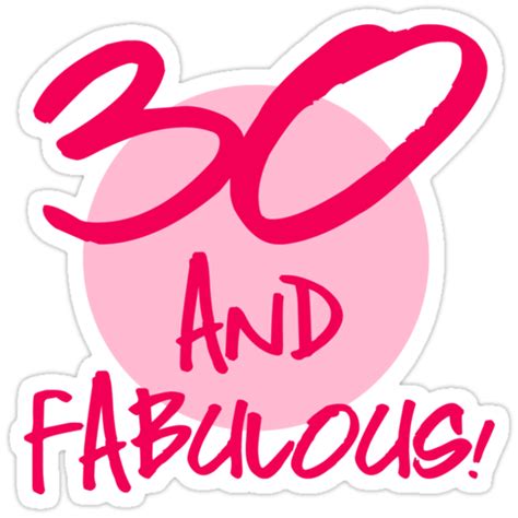 Fabulous 30th Birthday Stickers By Thepixelgarden Redbubble