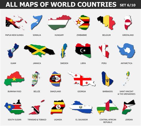 All Maps Of World Countries And Flags Set 6 Of 10 Collection Of