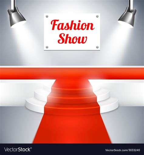 Fashion Show Catwalk With A Red Carpet Royalty Free Vector