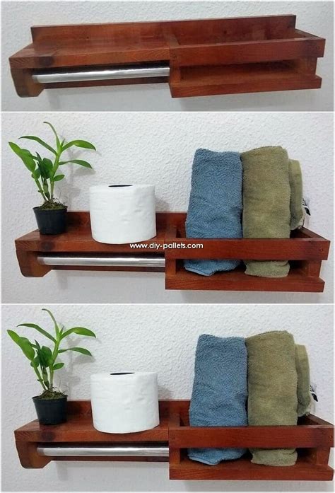 Pallet Towel Rack And Toilet Paper Roll Holder Diy Pallet Creations