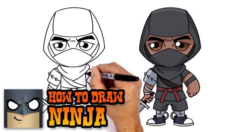 How To Draw Ninja Fortnite Art Tutorial Easy Cartoon Drawings