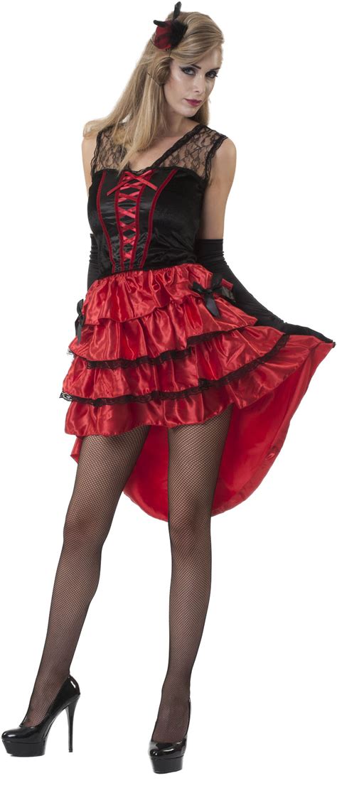 Red Lola Jet Showgirl Moulin Rouge Fancy Dress 1920s Burlesque Ladies