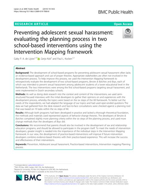 pdf preventing adolescent sexual harassment evaluating the planning process in two school