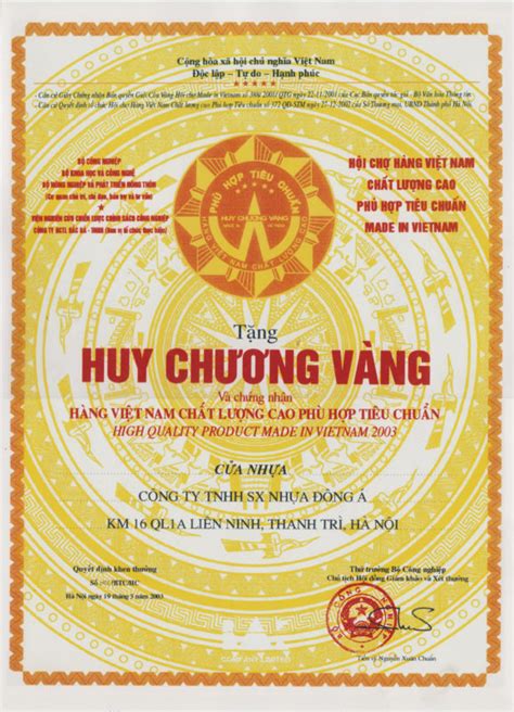 Hang Viet Nam Chat Luong Cao 2003 Dag TẬp ĐoÀn NhỰa ĐÔng Á