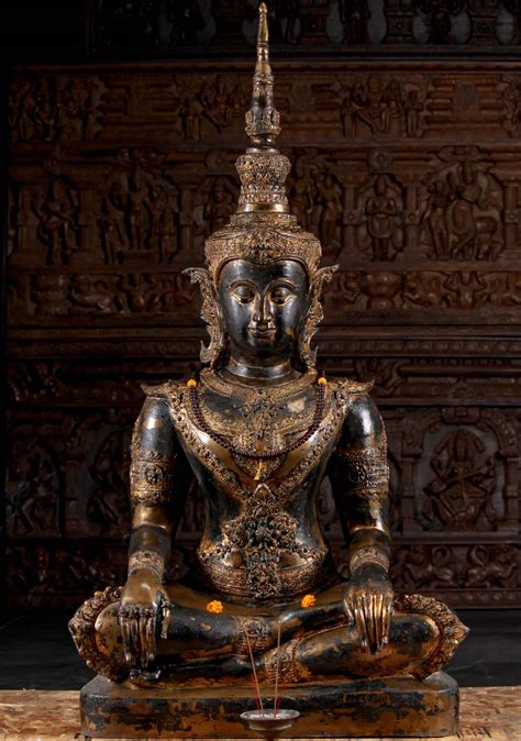 Sold Brass Thai Royal Buddha Statue With Both Hands On Knees In Samadhi