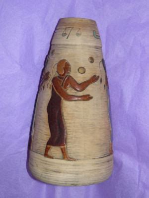 Classic J Dressler C Egyptian Revival Art Nouveau Ceramic Vase