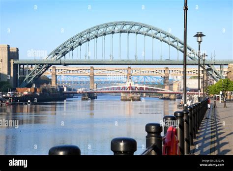 Bridges Across The River Tyne In Newcastle Upon Tyne Showing The Tyne