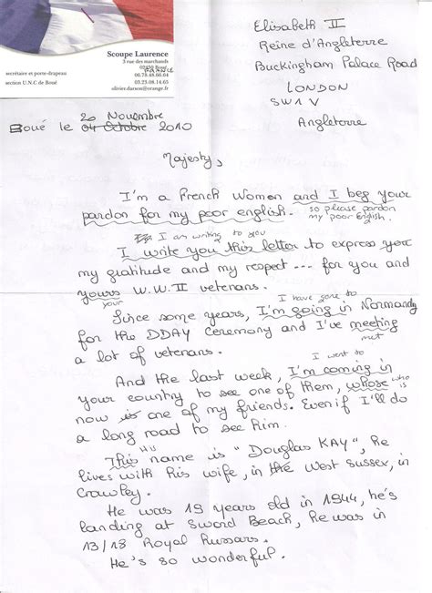 Exemple De Lettre De La Reine D'angleterre - lettre à la Reine d'Angleterre - d-day patriotisme et devoir de mèmoire