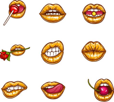 Gold Lips Illustrations Royalty Free Vector Graphics And Clip Art Istock