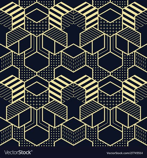 Abstract Geometric Shapes Seamless Cubes Pattern Vector Image