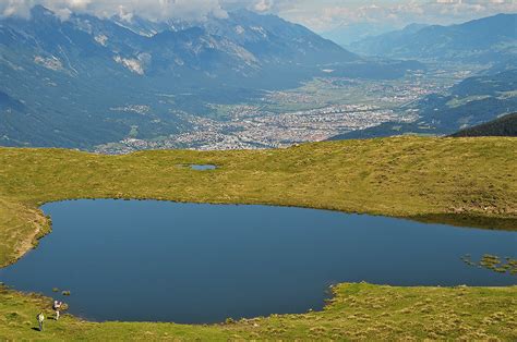 Salfeins Lacke Und Im Hintergrund Inntal Mit Innsbruck Foto And Bild