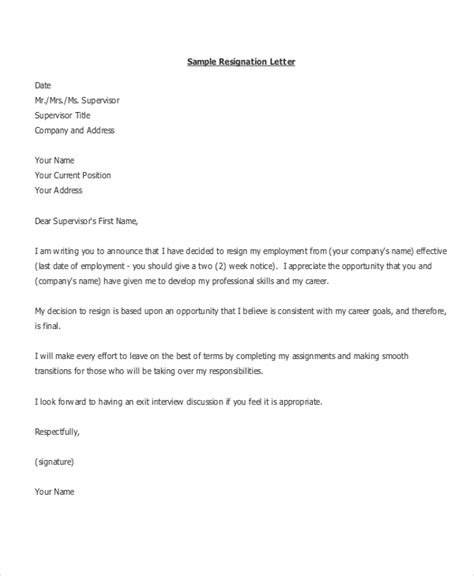 When presenting your two weeks notice, make sure your direct boss or supervisor is the first person to know. FREE 10+ Sample Resignation Letter Templates in MS Word ...