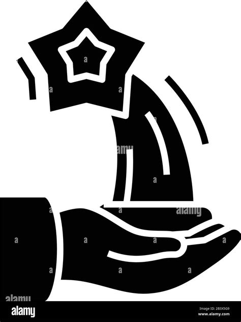 Star Statuette Black Icon Concept Illustration Vector Flat Symbol