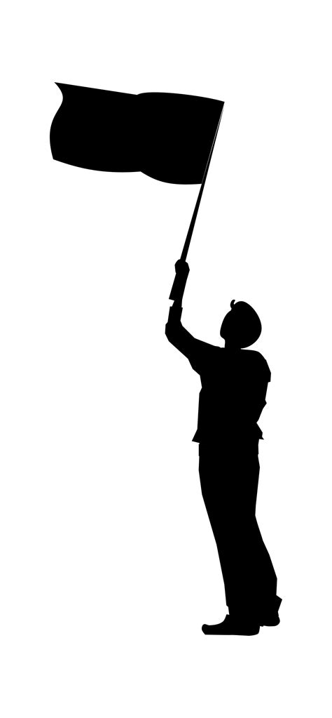 Clipart Man With Flag