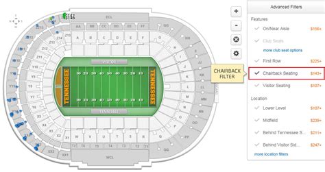 Tennessee Football Neyland Stadium Seating Chart