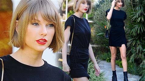 Taylor Swift Shows Off Never Ending Legs In Miniskirt And Towering
