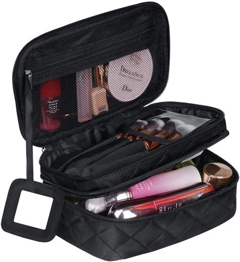Make Up Bag Organiser For Women Travel Cosmetic Bag Waterproof With Brush Compartment And
