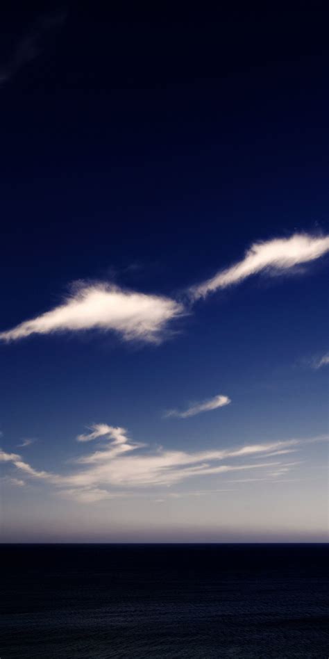 Download Minimal Blue Sky Clouds Evening 1080x2160 Wallpaper Honor
