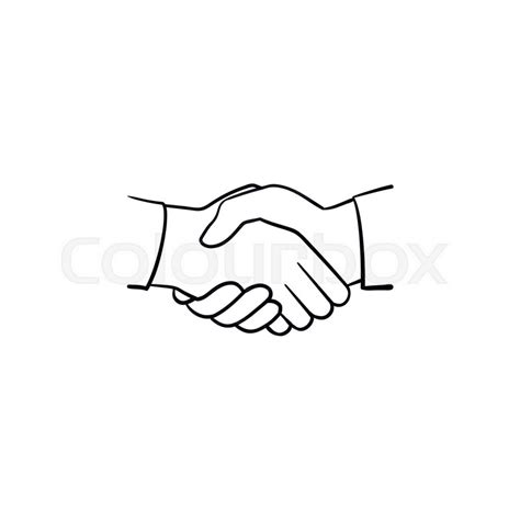 Handshake Hand Drawn Outline Doodle Stock Vector Colourbox