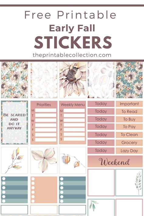 Two Pages Full Of Free Printable Stickers With Fall Colors For