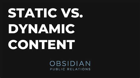 Static Vs Dynamic Content