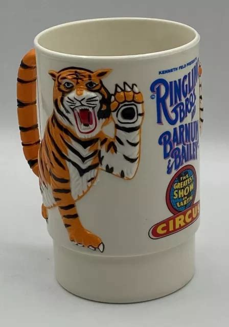 Ringling Bros Barnum Bailey Circus D Tiger Plastic Mug Cup Vintage