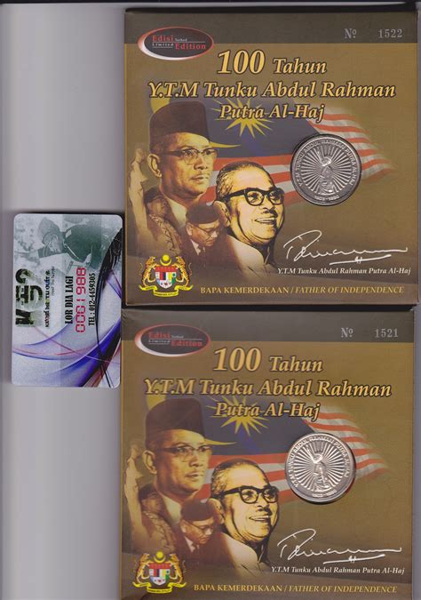 He remained as the prime minister after. KOLEKSI BEKOK: Coin Card 100 Tahun Y.T.M Tunku Abdul ...
