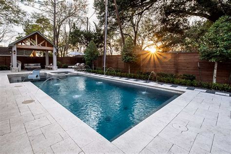 Rectangular Contemporary Pool And Spa Outdoor Elements