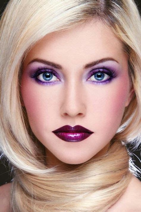 Blue Eyes With Purple Eye Makeup Classy Make Up Makeup Purple Makeup Makeup Trends