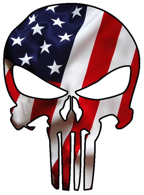 Punisher Skull Military American Flag 3 Us Sticker Decal