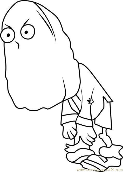 tall nut zombie coloring page  plants  zombies coloring pages coloringpagescom