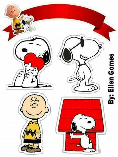 Peanuts Charly Brown And Snoopy Free Printable Cake Toppers Oh My