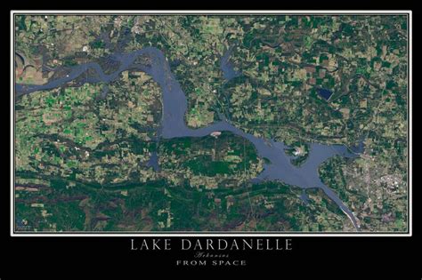 The Lake Dardanelle Arkansas Satellite Poster Map