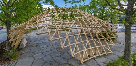 The Built Gridshell In Trondheim Norway Credits Sophie Labonnote