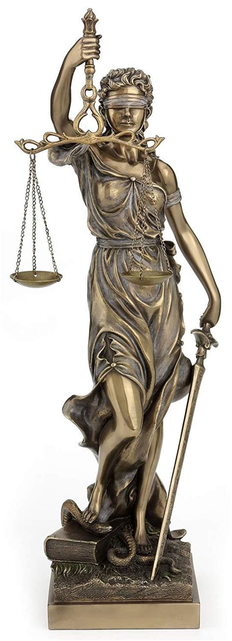 Large Bronze Finish Lady Justice 18 Inch Statue Sculpture Art Sculptures