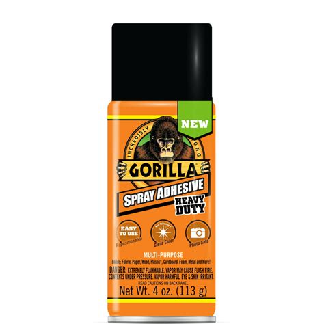 Gorilla Glue Clear Spray Adhesive 4 Ounce Can