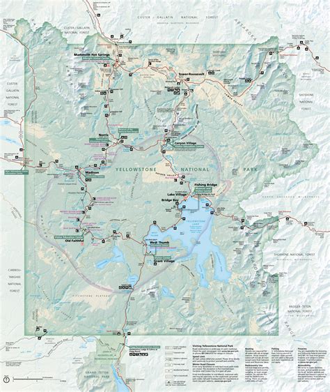 Yellowstone National Park Detailed Map London Top Attractions Map