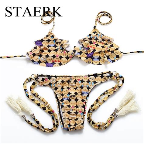 Staerk Sexy Triangle Bikini Set Bandage Brazilian Mini Micro Swimwear