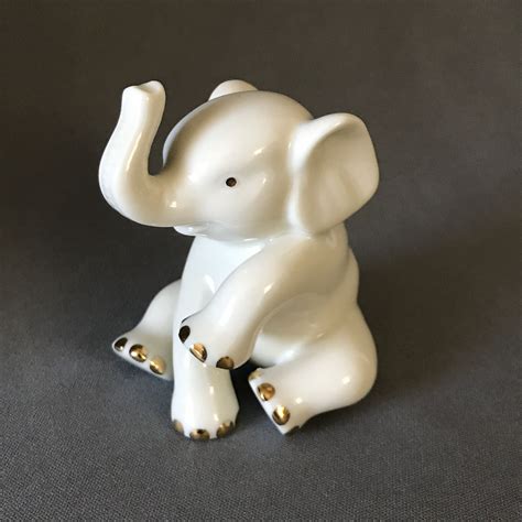 Lenox China Elephant Figurine Sitting Elephant Trunk Up Etsy