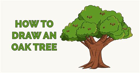 How To Draw An Oak Tree Really Easy Drawing Tutorial
