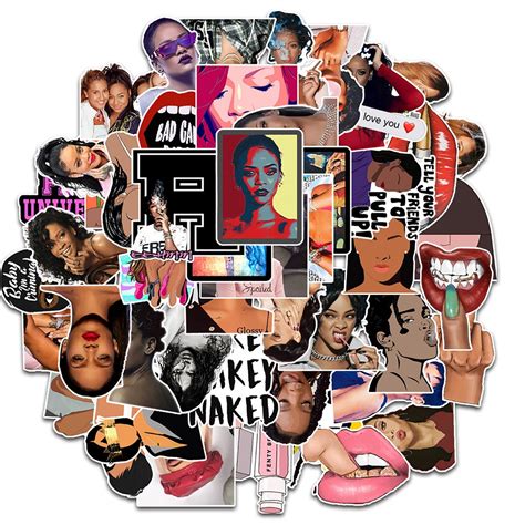 Set Of 50 Random Non Repeat Rihanna Stickers Rihanna Daily Etsy
